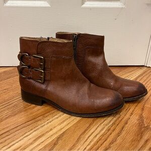Frye Molly D Ring Leather Boots Brown Leather Women’s Boots